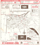A20-D07 Plattegrond van Middelharnis met buslijnen Zuid-West-Nederland , ca. 1985